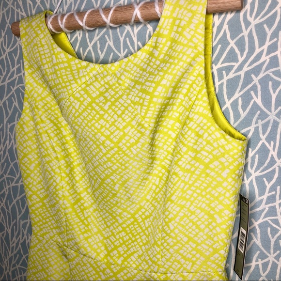 Tahari Sleeveless Two-Tone Jacquard Sheath Dress. - Picture 7 of 8